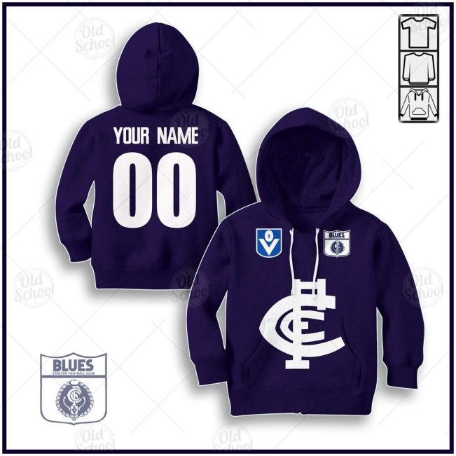 Personalized Carlton Football Club Vintage Retro AFL Guernsey 90s for Kids