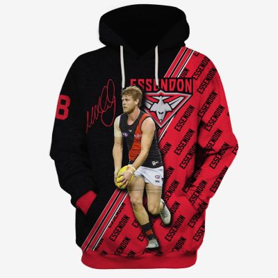 MEW-T16AFLEF003 Essendon Football Club, Michael Hurley #18 Limited Edition 3D All Over Printed Shirts For Men & Women