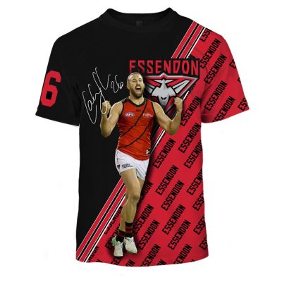 MEW-T16AFLEF004 Essendon Football Club, Cale Hooker #26 Limited Edition 3D All Over Printed Shirts For Men & Women