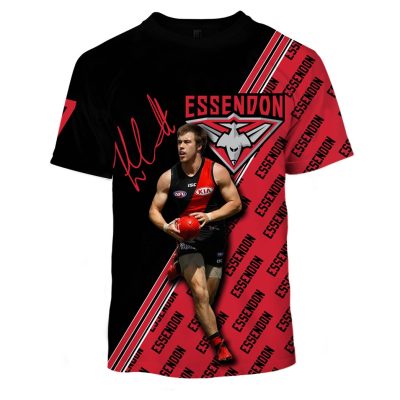 MEW-T16AFLEF006 Essendon Football Club, Zach Merrett #7 Limited Edition 3D All Over Printed Shirts For Men & Women