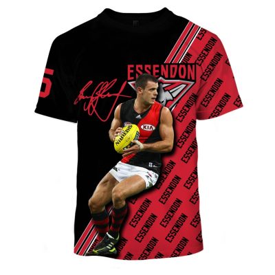 MEW-T16AFLEF009 Essendon Football Club, Brent Stanton #5 Limited Edition 3D All Over Printed Shirts For Men & Women