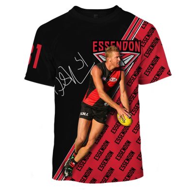 MEW-T16AFLEF012 Essendon Football Club, Dustin Fletcher #31 Limited Edition 3D All Over Printed Shirts For Men & Women