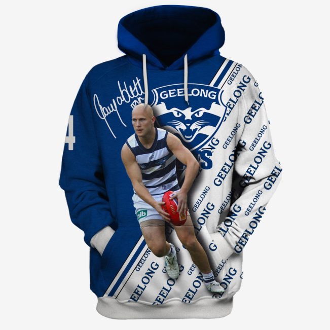 MEW-T16AFLGFC004 Geelong Football Club, Gary Ablett Jnr #4 Limited Edition 3D All Over Printed Shirts For Men & Women