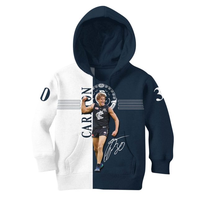 MEW-T17AFLCFC002 Carlton Football Club, Charlie Curnow #30 Limited Edition 3D All Over Printed Shirts For KID