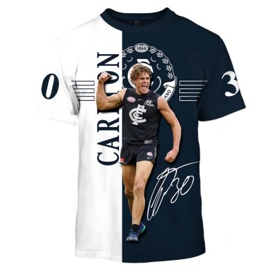MEW-T17AFLCFC002 Carlton Football Club, Charlie Curnow #30 Limited Edition 3D All Over Printed Shirts For KID