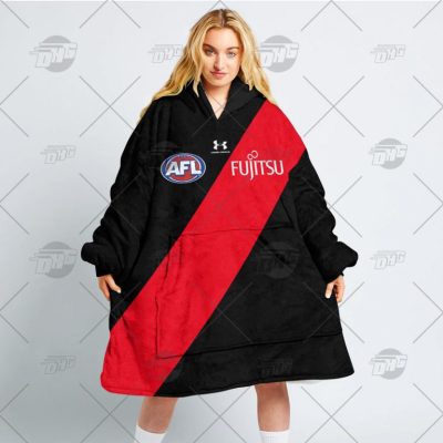AFL Essendon Bombers Custom Name Number 2022 Home Guernsey Fleece Oodie