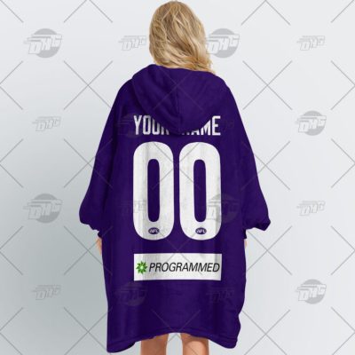 AFL Fremantle Dockers Custom Name Number 2021 Home Guernsey Fleece Oodie
