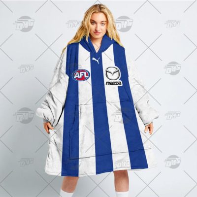 AFL North Melbourne Kangaroos Custom Name Number 2022 Home Guernsey Fleece Oodie