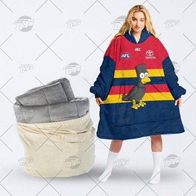 AFL Adelaide Crows Custom Name Number The Simpsons Guernsey Fleece Oodie