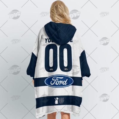AFL Geelong Cats Custom Name Number The Simpsons Guernsey Fleece Oodie