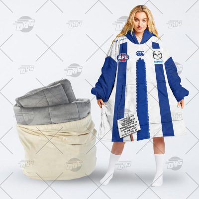 AFL North Melbourne Kangaroos Custom Name Number The Simpsons Guernsey Fleece Oodie
