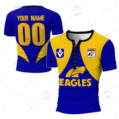 Personalized West Coast Eagles Football Club Vintage Retro AFL Henley Shirt Gothic T-shirt