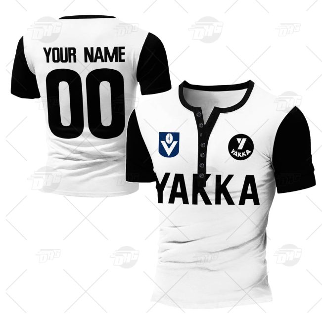Personalised VFL Collingwood Mapies 1980s Vintage Henley Shirt Gothic T-shirt