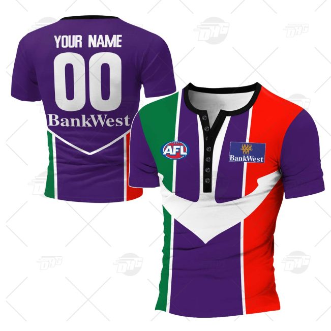 Personalised Fremantle Dockers AFL 2004 Vintage Henley Shirt Gothic T-shirt