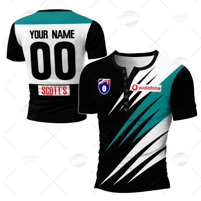 Personalized Throwback 1970 Port Adelaide Vintage Home Henley Shirt Gothic T-shirt