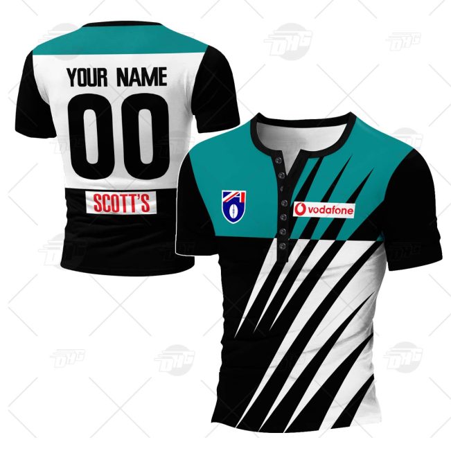 Personalized Throwback 1997 Port Adelaide Vintage Home Henley Shirt Gothic T-shirt
