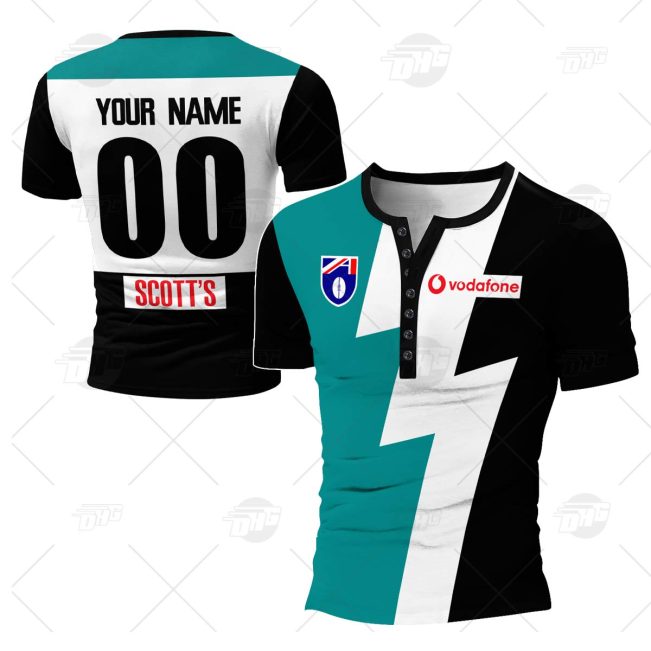 Personalized Throwback 1950 Port Adelaide Vintage Home Henley Shirt Gothic T-shirt