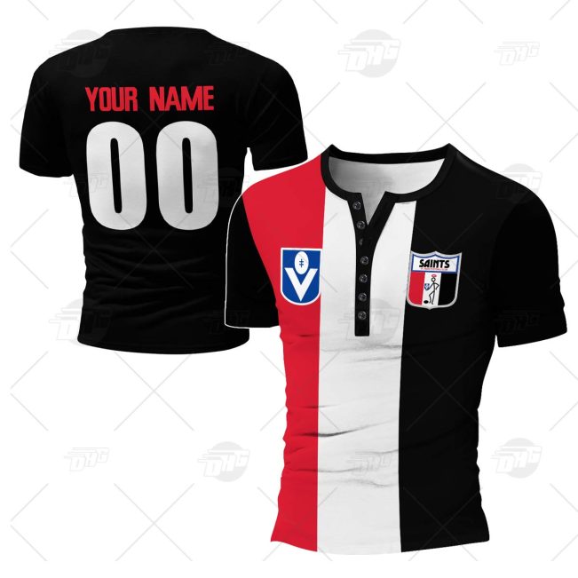 Personalized St Kilda Football Club Vintage Henley Shirt Gothic T-shirt