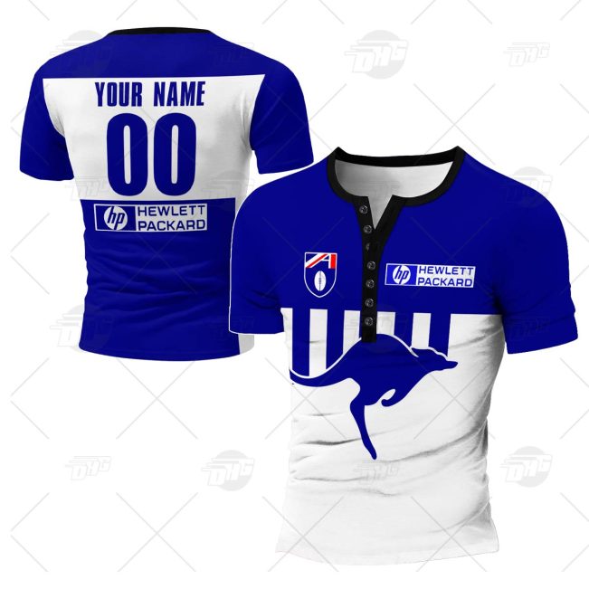 Personalized North Melbourne Football Club Vintage Retro AFL Henley Shirt Gothic T-shirt
