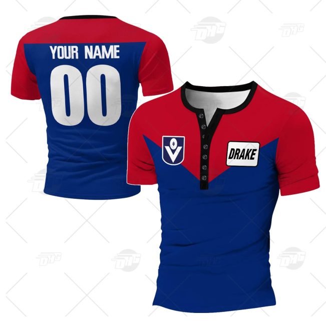 Personalized AFL MELBOURNE DEMONS Vintage 1986 Henley Shirt Gothic T-shirt