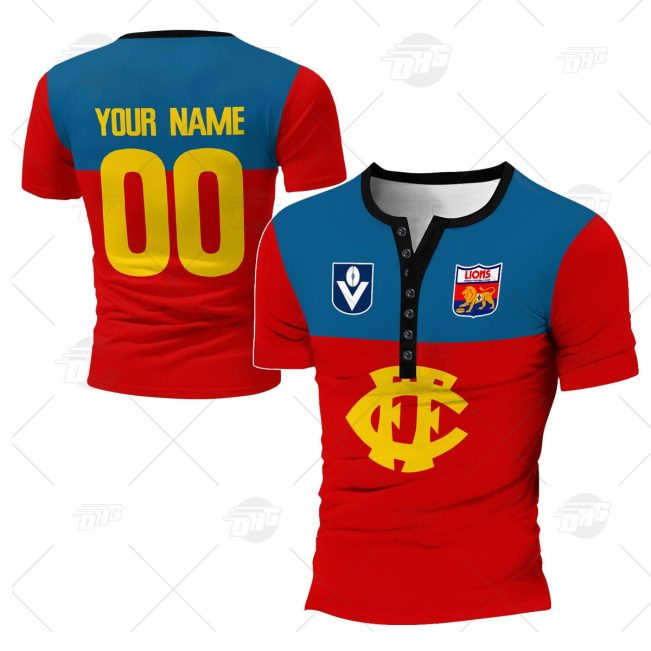 Personalized Throwback 1980 Fitzroy Lions Vintage Home Henley Shirt Gothic T-shirt