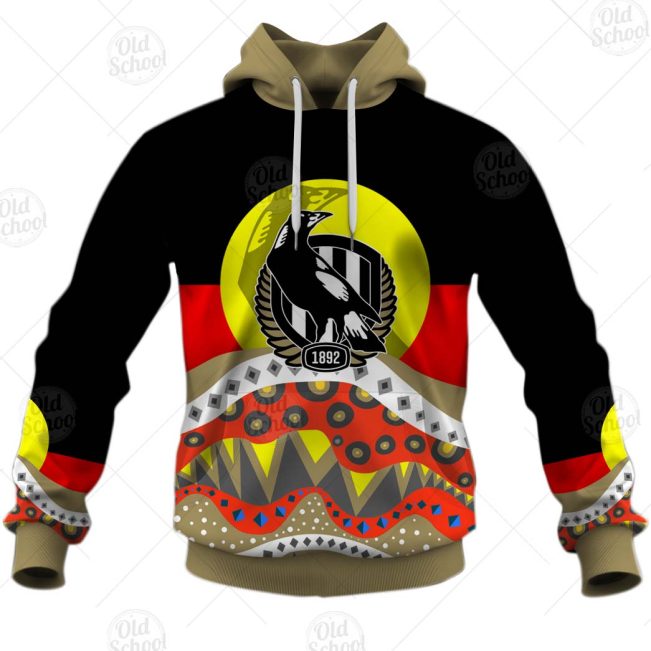 AFL Dinky Di Collingwood Magpies Lover Aboriginal Flag x Indigenous Hoodie