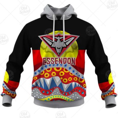 AFL Dinky Di Essendon Bombers Lover Aboriginal Flag x Indigenous Hoodie