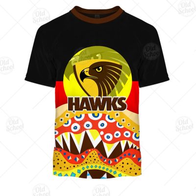 AFL Dinky Di Hawthorn Hawks Lover Aboriginal Flag x Indigenous Hoodie