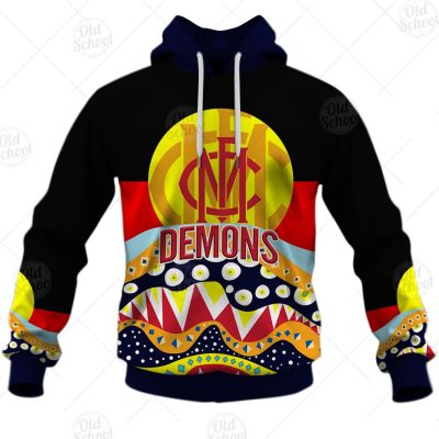 AFL Dinky Di Melbourne Demons Lover Aboriginal Flag x Indigenous Hoodie