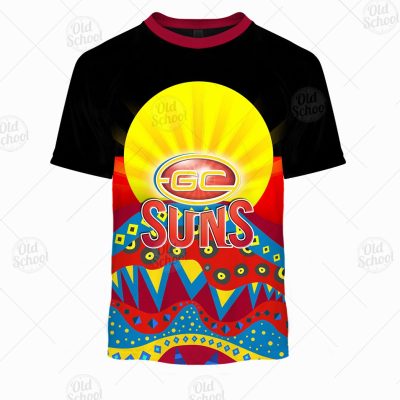 AFL Dinky Di Gold Coast Suns Lover Aboriginal Flag x Indigenous Hoodie