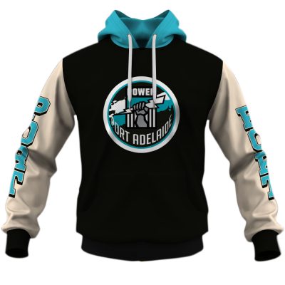 Personalise Port Adelaide AFL Vintage Retro Hoodie Shirt Sleeve
