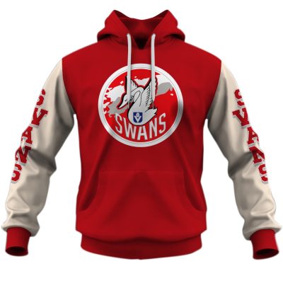 Personalise Sydney Swans AFL Vintage Retro Hoodie Shirt Sleeve