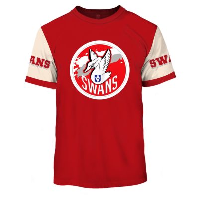 Personalise Sydney Swans AFL Vintage Retro Hoodie Shirt Sleeve