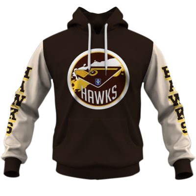Personalise AFL Hawthorn Hawks Vintage Retro Hoodie Shirt