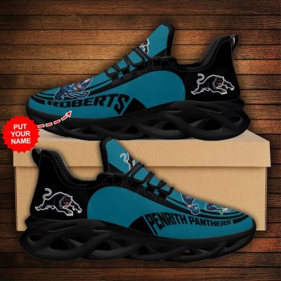 NRL Penrith Panthers Custom Name Blue Mascot Max Soul Shoes