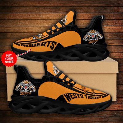 NRL Wests Tigers Custom Name Mascot Max Soul Shoes