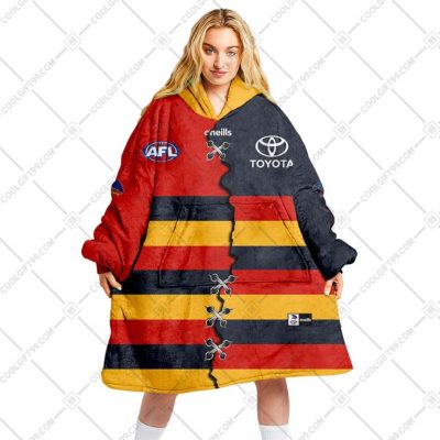 AFL Adelaide Crows Custom Name Number 2023 Mix Guernsey V2 Fleece Oodie
