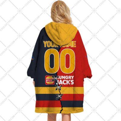 AFL Adelaide Crows Custom Name Number 2023 Mix Guernsey V2 Fleece Oodie