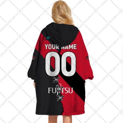 AFL Essendon Bombers Custom Name Number 2023 Mix Guernsey V2 Fleece Oodie