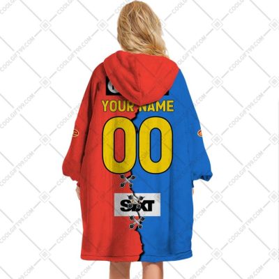 AFL Gold Coast Suns Custom Name Number 2023 Mix Guernsey V2 Fleece Oodie