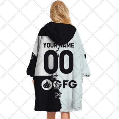 AFL Port Adelaide Custom Name Number 2023 Mix Guernsey V2 Fleece Oodie