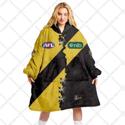 AFL Richmond Tigers Custom Name Number 2023 Mix Guernsey V2 Fleece Oodie