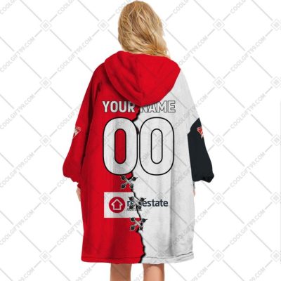 AFL Sydney Swans Custom Name Number 2023 Mix Guernsey V2 Fleece Oodie