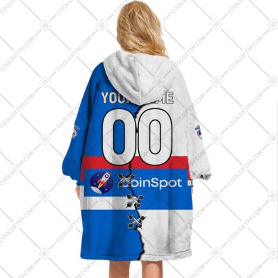 AFL Western Bulldogs Custom Name Number 2023 Mix Guernsey V2 Fleece Oodie