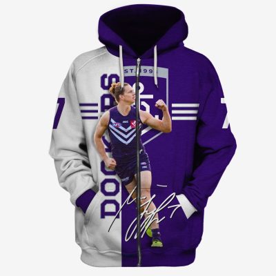 MEW-T17AFLFFC001 Fremantle Football Club Nat Fyfe #7 Limited Edition 3D All Over Printed Shirts For Men & Women