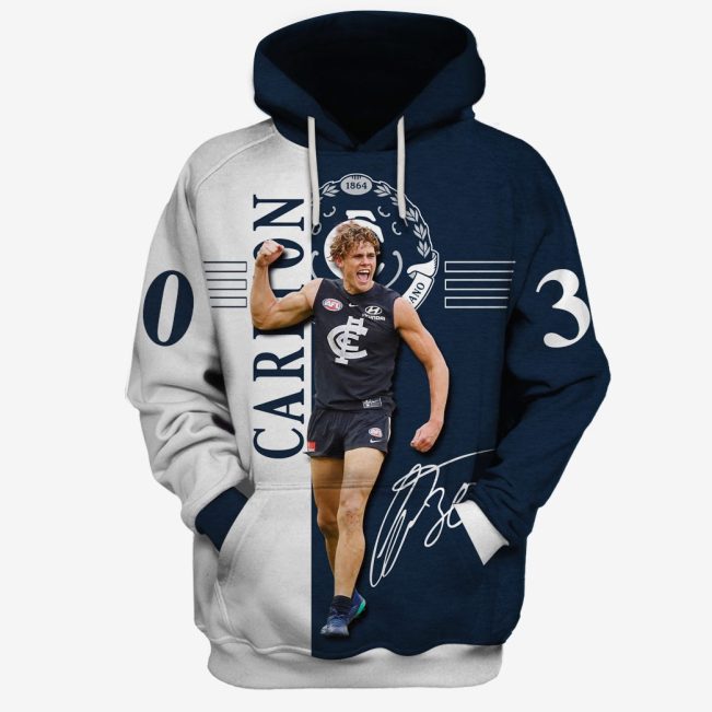 MEW-T17AFLCFC002 Carlton Football Club, Charlie Curnow #30 Limited Edition 3D All Over Printed Shirts For Men & Women