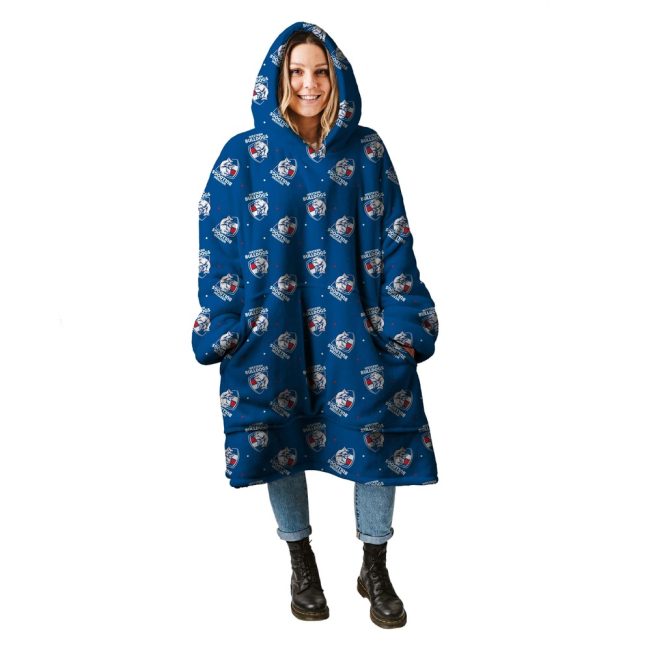 AFL Western Bulldogs Blue Multi Logo Fleece Oodie