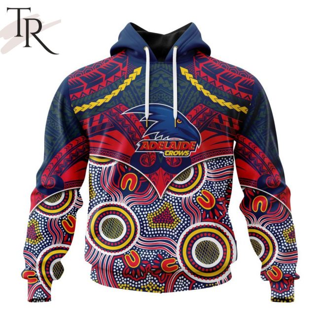 AFL Adelaide Crows Special Indigenous Mix Polynesian Design Hoodie - Torunstyle