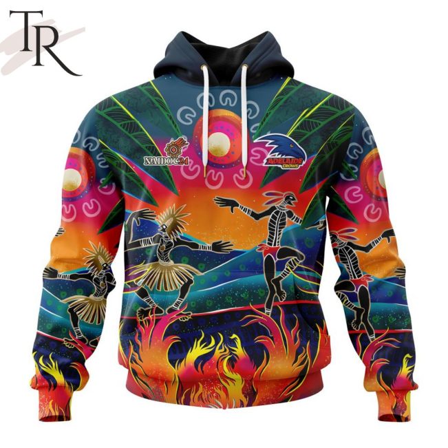 AFL Adelaide Crows Special NAIDOC Week 2024 Keep The Fire Burning Design Hoodie - Torunstyle