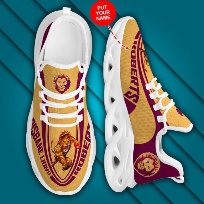 AFL Brisbane Lions Custom Name Mascot Max Soul Shoes